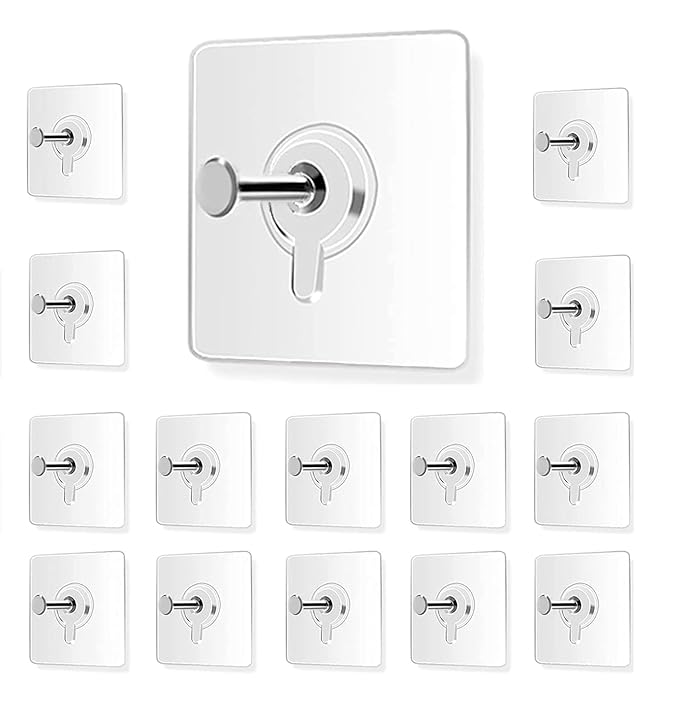 Self Adhesive Hooks for Wall Heavy Duty Strong Nail Free for Hanging Photo Frame Hook (Pack of 10)